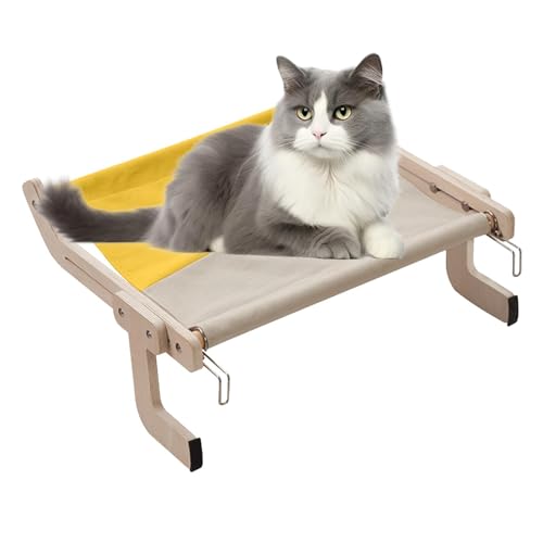 Katzenhängematte für Fenster, Katzenfensterbett - Indoor-Katzenbett für Fenster - Schnurlose Katzenhängematte, Fenstersitz für Hauskatzen, verstellbares Katzenbett aus für Schublade und Schrank Katzenhängematte für Fenster, Katzenfensterbett - Indoor-Katzenbett für Fenster - Schnurlose Katzenhängematte, Fenstersitz für Hauskatzen, verstellbares Katzenbett aus für Schublade und Schrank von Lainiaoly