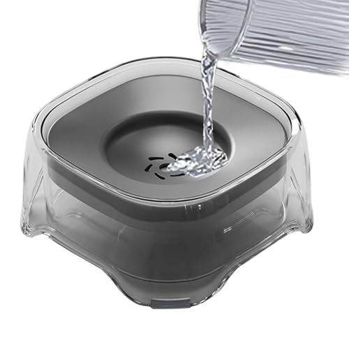 Wassernapf Für Hunde Mit Schwimmender Scheibe, Langsames Trinken, Anti-Überlauf, Anti-Ersticken, Kein Verschütten, Wassernapf Für Hunde, Katzen, Welpen, Kätzchen, Grau von Lainiaoly