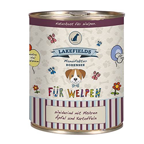 LAKEFIELDS MANUFAKTUR Hochwertiges Premium Welpen Hundefutter (Rind, 6 x 800 gr) von Lakefields