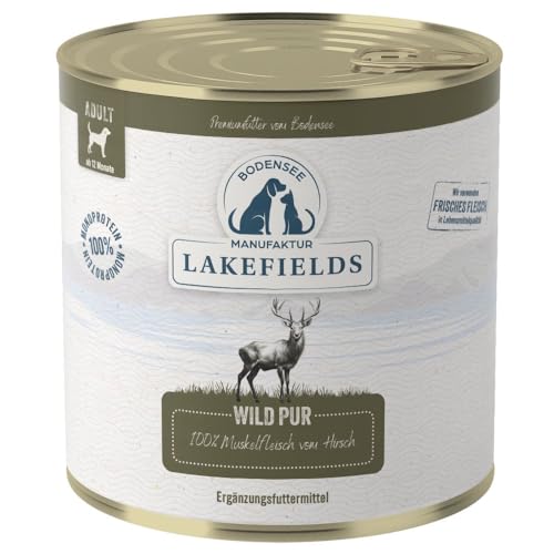 LAKEFIELDS MANUFAKTUR Ergänzungsfutter Wild PUR für Hunde, Größe:12 x 800 g von Lakefields