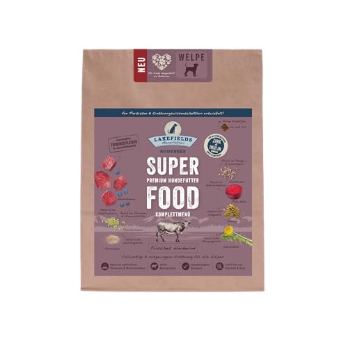 Lakefields - Superfood für Hunde - Premium Welpenfutter trocken, Rind 60%, getreidefreies Hundefutter trocken mit Rindfleisch & Roter Beete, von Tierärzten entwickelt, 1 x 1kg von Lakefields