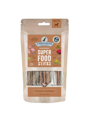 Lakefields - Superfood Sticks - Hunde Leckerlis vom Landhuhn, Hundesnack mit 61,5% Hühnerfleisch, getreidefreie & gesunde Leckerlies, ideal als Trainingsleckerli, schonend gebacken, 1 x 130g von Lakefields