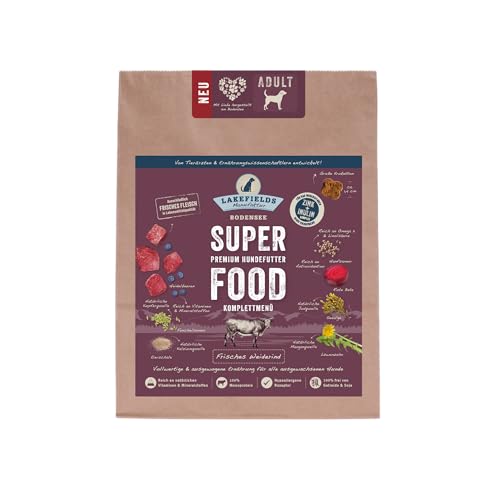 Lakefields - Superfood für Hunde - Premium Hundefutter trocken, Rind 60%, getreidefreies Trockenfutter für ausgewachsene Hunde mit Rindfleisch & Rote Beete, von Tierärzten entwickelt, 1 x 1kg von Lakefields