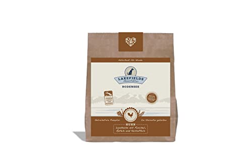 Lakefields - Premium Hundefutter trocken, Huhn 68%, getreidefreies Trockenfutter Senior, Alleinfutter mit Hühnerfleisch, Fenchel, Karotten & Kartoffeln, schonend ausgebacken, 1 x 1kg von Lakefields