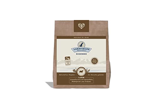 Lakefields - Premium Hundefutter trocken, Lamm 68%, getreidefreies Trockenfutter Senior, Alleinfutter mit Lammfleisch, Zucchini, Äpfeln & Spinat, schonend ausgebacken, 1 x 1kg von Lakefields