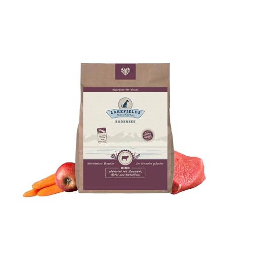 Lakefields - Premium Hundefutter trocken, Rind 68%, getreidefreies Trockenfutter für ausgewachsene Hunde, Alleinfutter mit Rindfleisch & Kartoffeln, schonend ausgebacken, 1 x 2,5kg von Lakefields