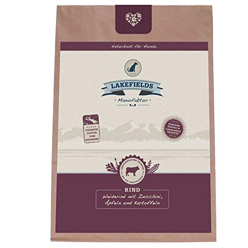 Lakefields - Premium Hundefutter trocken, Rind 68%, getreidefreies Trockenfutter für ausgewachsene Hunde, Alleinfutter mit Rindfleisch & Kartoffeln, schonend ausgebacken, 4 x 2,5kg von Lakefields