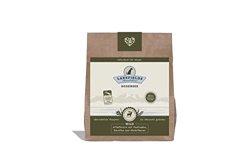 Lakefields - Premium Hundefutter trocken, Wild 68%, getreidefreies Trockenfutter für ausgewachsene Hunde, Alleinfutter mit Hirsch- und Rehfleisch, schonend ausgebacken, 1 x 1kg von Lakefields