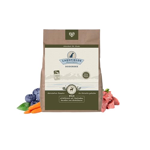 Lakefields - Premium Hundefutter trocken, Wild 68%, getreidefreies Trockenfutter für ausgewachsene Hunde, Alleinfutter mit Hirsch- und Rehfleisch, schonend ausgebacken, 1 x 2,5kg von Lakefields