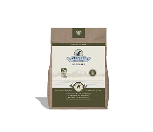 Lakefields - Premium Hundefutter trocken, Wild 68%, getreidefreies Trockenfutter für ausgewachsene Hunde, Alleinfutter mit Hirsch- und Rehfleisch, schonend ausgebacken, 1 x 2,5kg von Lakefields