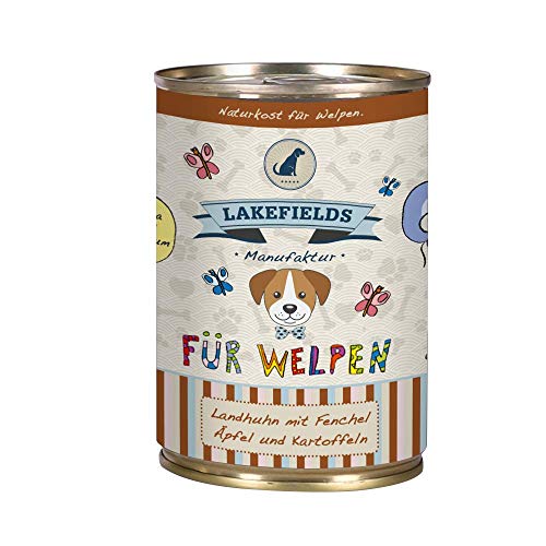 LAKEFIELDS MANUFAKTUR Hochwertiges Premium Welpen Hundefutter Huhn (6 x 400g) von Lakefields