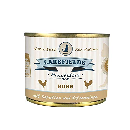 LAKEFIELDS Dosenfleisch-Menü Huhn - für ernährungssensible Katzen – 200g – getreidefreies, gesundes, leckeres Alleinfutter-Menü von Lakefields