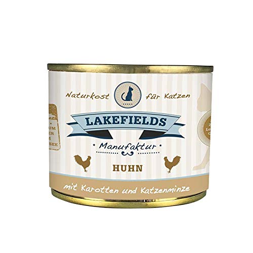 Lakefields - Premium Katzenfutter nass, Huhn 69%, Katzenfutter ohne Getreide und Zucker, Alleinfutter Menü mit Fenchel & Karotte, 1 x 200g von Lakefields