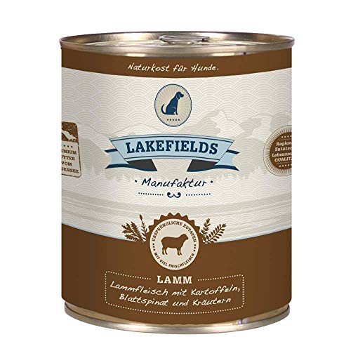 Lakefields MANUFAKTUR Nassfutter MENÜ LAMM 61% Fleischanteil für Hunde, Größe:18 x 800 g von Lakefields