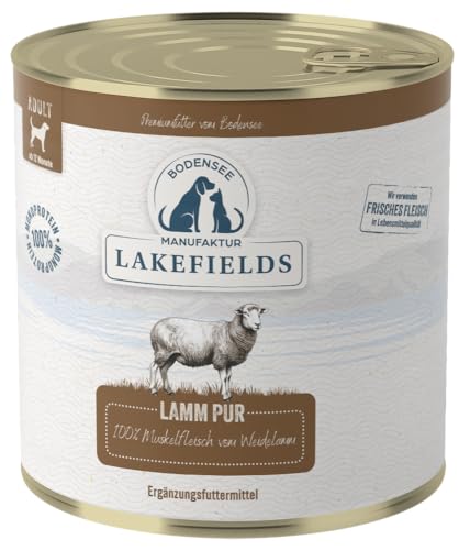 Lakefields Premium Hundefutter Nass | Lamm pur 100% | 6 x 800g | Reines Muskelfleisch | Lammfleisch aus artgerechter Tierhaltung | Getreidefreies Nassfutter für Hunde | Regional & Naturbelassen Lakefields Premium Hundefutter Nass | Lamm pur 100% | 6 x 800g | Reines Muskelfleisch | Lammfleisch aus artgerechter Tierhaltung | Getreidefreies Nassfutter für Hunde | Regional & Naturbelassen von Lakefields