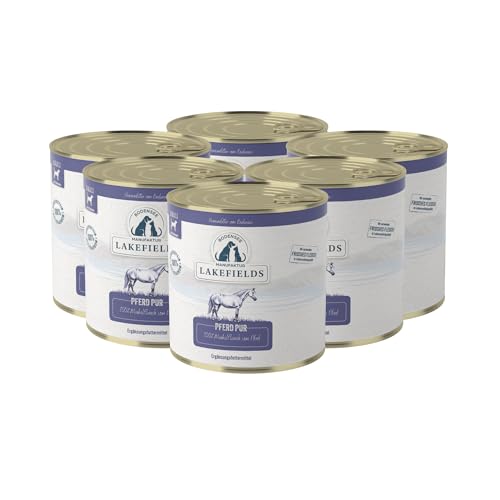 Lakefields Premium Hundefutter Nass | Pferd pur 100% | 6 x 800g | Reines Muskelfleisch | Pferdefleisch aus artgerechter Tierhaltung | Hypoallergenes Nassfutter für Hunde | Regional & Getreidefrei Lakefields Premium Hundefutter Nass | Pferd pur 100% | 6 x 800g | Reines Muskelfleisch | Pferdefleisch aus artgerechter Tierhaltung | Hypoallergenes Nassfutter für Hunde | Regional & Getreidefrei von Lakefields