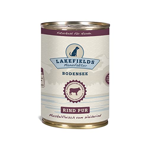 Lakefields Premium Hundefutter Nass | Rind pur 100% | 400g | Reines Muskelfleisch | Rindfleisch aus artgerechter Weidehaltung | Getreidefreies Nassfutter für Hunde | Regional & Naturbelassen von Lakefields