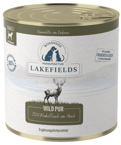 Lakefields Premium Hundefutter Nass | Wild pur 100% | 6 x 800g | Reines Muskelfleisch | Wildfleisch aus artgerechter Tierhaltung | Getreidefreies Nassfutter für Hunde | Regional & Naturbelassen Lakefields Premium Hundefutter Nass | Wild pur 100% | 6 x 800g | Reines Muskelfleisch | Wildfleisch aus artgerechter Tierhaltung | Getreidefreies Nassfutter für Hunde | Regional & Naturbelassen von Lakefields