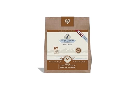 Lakefields - Premium Hundefutter trocken, Huhn 68%, getreidefreies Trockenfutter für kleine ausgewachsene Hunde, Alleinfutter mit Hühnerfleisch & Kartoffeln, schonend ausgebacken, 1 x 1kg von Lakefields