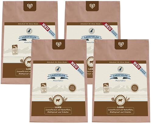 Lakefields - Premium Hundefutter trocken, Lamm 68%, getreidefreies Trockenfutter für kleine ausgewachsene Hunde, Alleinfutter mit Lammfleisch & Kartoffeln, schonend ausgebacken, 4 x 1kg Lakefields - Premium Hundefutter trocken, Lamm 68%, getreidefreies Trockenfutter für kleine ausgewachsene Hunde, Alleinfutter mit Lammfleisch & Kartoffeln, schonend ausgebacken, 4 x 1kg von Lakefields