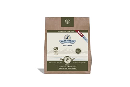 Lakefields - Premium Hundefutter trocken, Wild 68%, getreidefreies Trockenfutter für kleine ausgewachsene Hunde, Alleinfutter mit Hirsch & Rehfleisch, schonend ausgebacken, 1 x 1kg von Lakefields
