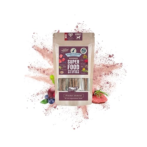 Lakefields SUPERFOOD Sticks | Premium Hunde Leckerlis vom Weiderind | 61% Fleisch | 130g | Getreidefreie & nährstoffreiche Snacks | Heidelbeeren, Karotten & Rote Beete | Entwickelt mit Tierärzten Lakefields SUPERFOOD Sticks | Premium Hunde Leckerlis vom Weiderind | 61% Fleisch | 130g | Getreidefreie & nährstoffreiche Snacks | Heidelbeeren, Karotten & Rote Beete | Entwickelt mit Tierärzten von Lakefields