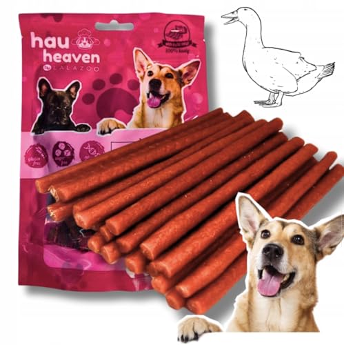 LalaZoo Hunde Snack Entensticks 100g Weiche Kausnacks Hundeknabberstangen Natürliche Hundesnacks Getreidefrei Proteinreich Belohnung Trainingssnacks für Welpen Kleine und Große Hunde von Lalazoo