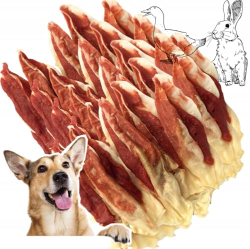 LalaZoo Hunde Snack Kaninchenohren mit Ente 500g Natürliche Kausnacks für Hunde Proteinreich Getreidefrei Ohne Zuckerzusatz Belohnung Zahnpflege-Snack LalaZoo Hunde Snack Kaninchenohren mit Ente 500g Natürliche Kausnacks für Hunde Proteinreich Getreidefrei Ohne Zuckerzusatz Belohnung Zahnpflege-Snack von Lalazoo