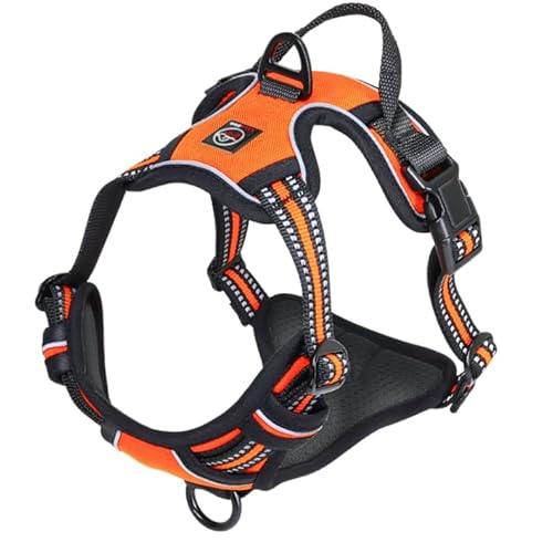 Lalazoo Hundegeschirr AntiZug Typ Guard Elite M Orange Verstellbares Hundegeschirr für kleine Hunde Reflektierend Wasserdicht Atmungsaktiv & Bequem Sicherheitsgeschirr mit Griff und stabilem DRing Lalazoo Hundegeschirr AntiZug Typ Guard Elite M Orange Verstellbares Hundegeschirr für kleine Hunde Reflektierend Wasserdicht Atmungsaktiv & Bequem Sicherheitsgeschirr mit Griff und stabilem DRing von Lalazoo