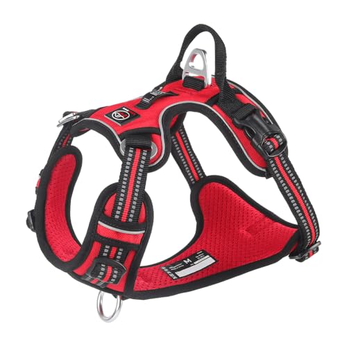 Lalazoo Montana Hundegeschirr Typ Guard – No-Pull verstellbar gepolstert & reflektierend ohne Über-Kopf-Anziehen mit Griff & seitlichem Verschluss für kleine mittelgroße und große Hunde – Rot, XL Lalazoo Montana Hundegeschirr Typ Guard – No-Pull verstellbar gepolstert & reflektierend ohne Über-Kopf-Anziehen mit Griff & seitlichem Verschluss für kleine mittelgroße und große Hunde – Rot, XL von Lalazoo