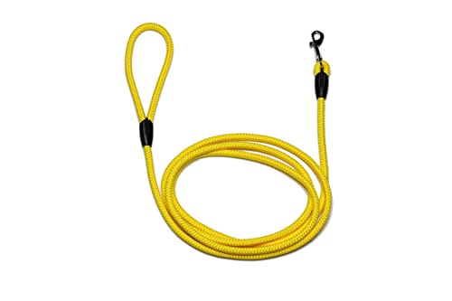 Führleine - Seilleine mit Handschlaufe Basic Ø10mm, 27 Farben, 7 Längen (2,00 m, gelb) von Lallebroe