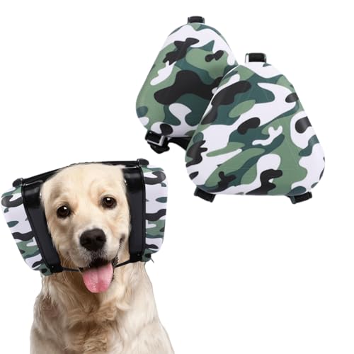 Lam-lord Hunde-Ohrenschützer zum Gehörschutz, verstellbare Ohrenschützer für Hunde, Geräuschschutz, bequem für Ruhe und Schlaf des Hundes (Tarnmuster) von Lam-lord