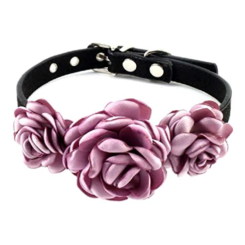 Hundehalsband Für Hündinnen Hunde Katzen Floral Dekorationen Rose Pet Blume Halsbänder Halsketten Mit Metallschnalle Keine Blume Floral Katze Hund Halsbänder Nein Mit Blume Für Mädchen Katzen von Lamala