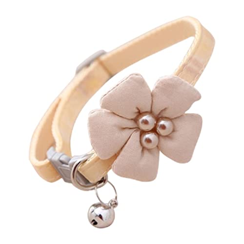 Hundehalsband mit Blumendekorationen für Mädchen, Welpen, Blumen-Katzenhalsband mit Metall-D-Ring und Glöckchen, verstellbar für kleine Hunde, Blumen-Blumen-Katzenhalsbänder, Breakaway mit Glocke und von Lamala