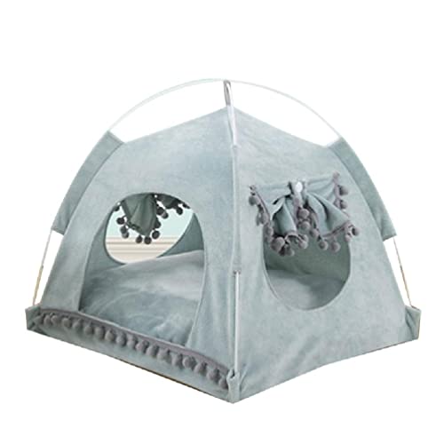 Katzenbett für Indoor Katzen Kleines Hundebett Haus Sommer Welpenzelt Bett Atmungsaktive Höhle Abnehmbares 2-seitiges Kissen Katzenzelt Bett Für Indoor Katzen Höhle Groß von Lamala