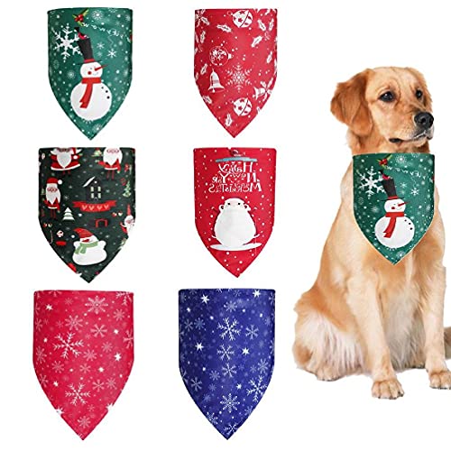 Lamala 6 Pcs Christmas Print Washable Dog For Lätzchen Pet Halstuch, Schal Cutting Dies Clearance von Lamala