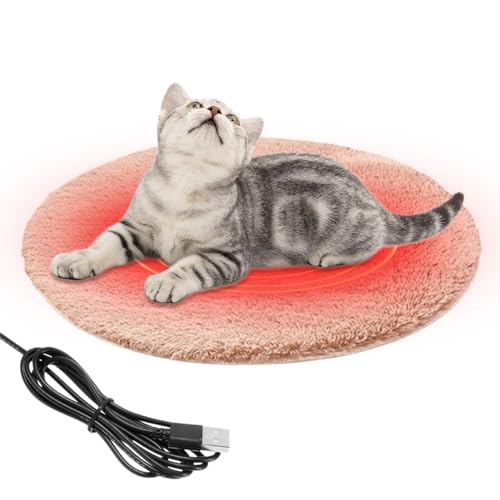 Heizkissen für Katzen | Heizkissen für Hunde von 15,7 Zoll (39,7 cm), wasserdichte weiche Windelabdeckung, rutschfester Boden, Kauseibschnur, Heizkissen für Einsatzbox Lambo von Lambo