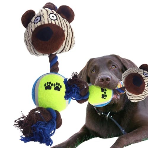 Lambo Beißspielzeug für Haustiere | Plüschtier für mittelgroße Hunde,Mit interaktivem Hundekauspielzeug aus Tennisbaumwolle und Seil, Hundekaupuppe zur Linderung von Zahnungsbeschwerden von Lambo
