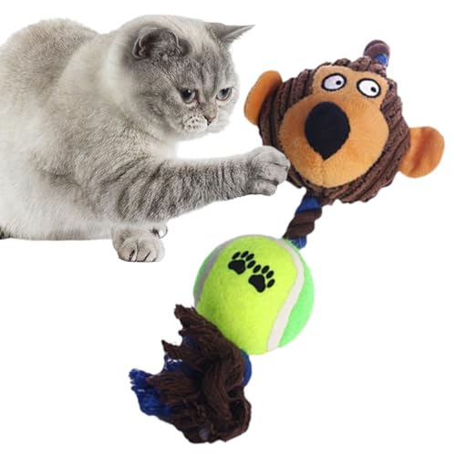 Lambo Cord-Hundespielzeug,Beißende und knirschende Hundekaupuppe - Mit Tennis-Baumwolle und Seil-Hundekaupuppe für die Unterhaltung von Haustierkatzen, interaktives Spielzeug von Lambo