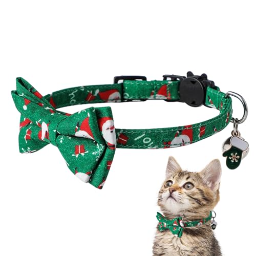 Lambo Halsbänder mit Schleife für Katzen, Weihnachten, verstellbar, mit Schleife aus Schneeflocke, Breakaway für Weihnachten, bequem für Kätzchen und Katzen Lambo Halsbänder mit Schleife für Katzen, Weihnachten, verstellbar, mit Schleife aus Schneeflocke, Breakaway für Weihnachten, bequem für Kätzchen und Katzen von Lambo