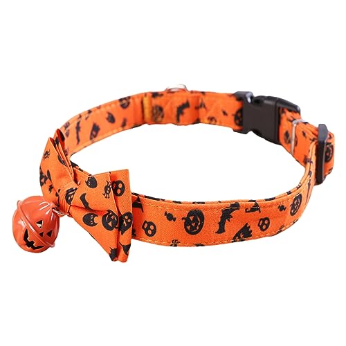 Lambo Hundehalsband mit Bogen – niedlicher Kürbis-Schmetterling mit Glocke, verstellbare Halsbänder mit Glocke und lächelndem Kürbis, Zubehör für Halloween-Hunde Lambo Hundehalsband mit Bogen – niedlicher Kürbis-Schmetterling mit Glocke, verstellbare Halsbänder mit Glocke und lächelndem Kürbis, Zubehör für Halloween-Hunde von Lambo