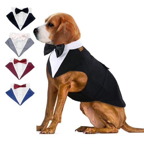Hundekostüme für Smoking, Smoking, Hochzeit, Party, Hundeprinz, Hochzeit, Fliege, Hemd, formelle Hundehochzeitskostüme (Größe S) von Lamiaraga