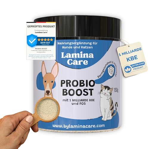 Lamina Care - Probiotika Hund und Katzen zur Unterstützung des Verdauungssystems und zur Verbesserung der Nährstoffaufnahme, Mittel gegen Sodbrennen Hund mit 1 Milliarde KBE, Fos und Enterococcus von Lamina Care