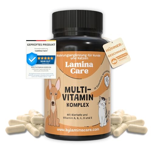 Lamina Care - Multi Vitamine für Hunde und Katzen zur Immunsystem Stärken Hund, Nahrungsergänzungsmittel Hund mit Vitamin A, B, C, D und E zur Unterstützung der Allgemeinen Gesundheit Ihres Tieres von Lamina Care