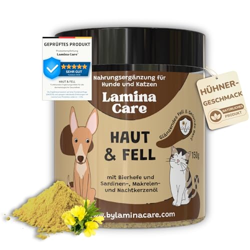 Lamina Care - Mittel gegen Juckreiz Hund und Katze mit Bierhefe Hund und Omega 3 für Katzen, Nahrungsergänzungsmittel zur Hautpflege und Fellpflege Katze, Natürlicher Katze un Hunde Zeckenschutz von lamina care