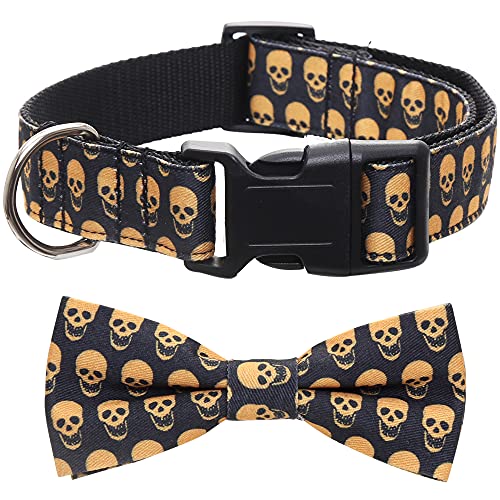 Halloween-Hundehalsband mit abnehmbarer niedlicher Fliege, verstellbare Haustier-Halsbänder von Lamphyface