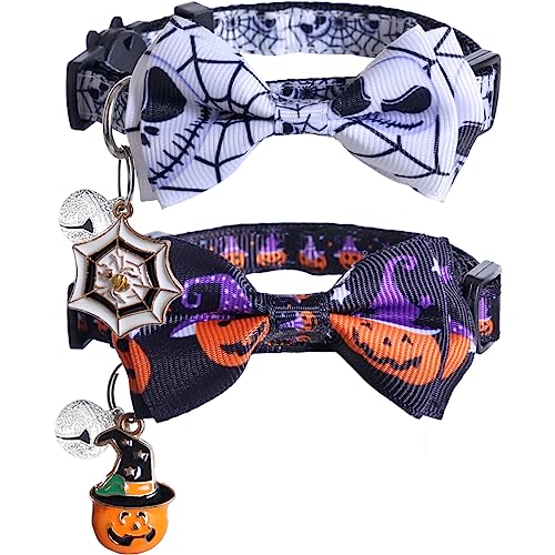 Halloween-Katzenhalsband, mit niedlicher Fliege und Glöckchen, verstellbar Halloween-Katzenhalsband, mit niedlicher Fliege und Glöckchen, verstellbar von Lamphyface