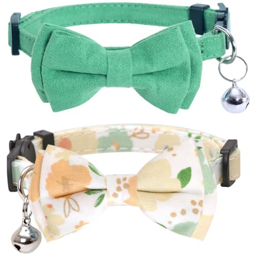 Katzenhalsband mit niedlicher Fliege und Glocke, karierte Blume für Kätzchen, verstellbare Sicherheit Katzenhalsband mit niedlicher Fliege und Glocke, karierte Blume für Kätzchen, verstellbare Sicherheit von Lamphyface