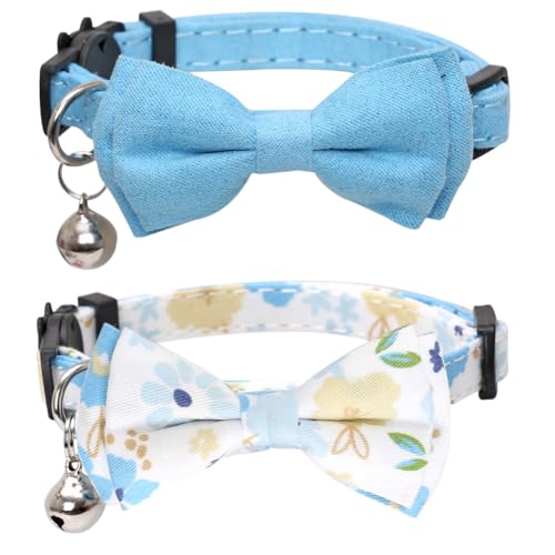 Katzenhalsband mit niedlicher Fliege und Glocke, karierte Blume für Kätzchen, verstellbare Sicherheit Katzenhalsband mit niedlicher Fliege und Glocke, karierte Blume für Kätzchen, verstellbare Sicherheit von Lamphyface
