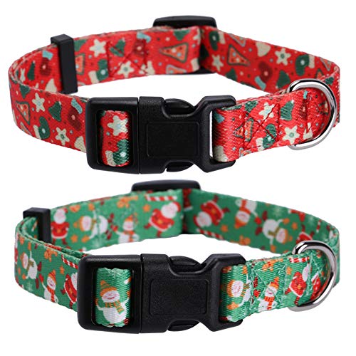 Lamphyface Hundehalsband, Weihnachtsmotiv, verstellbar, 2 Stück von Lamphyface